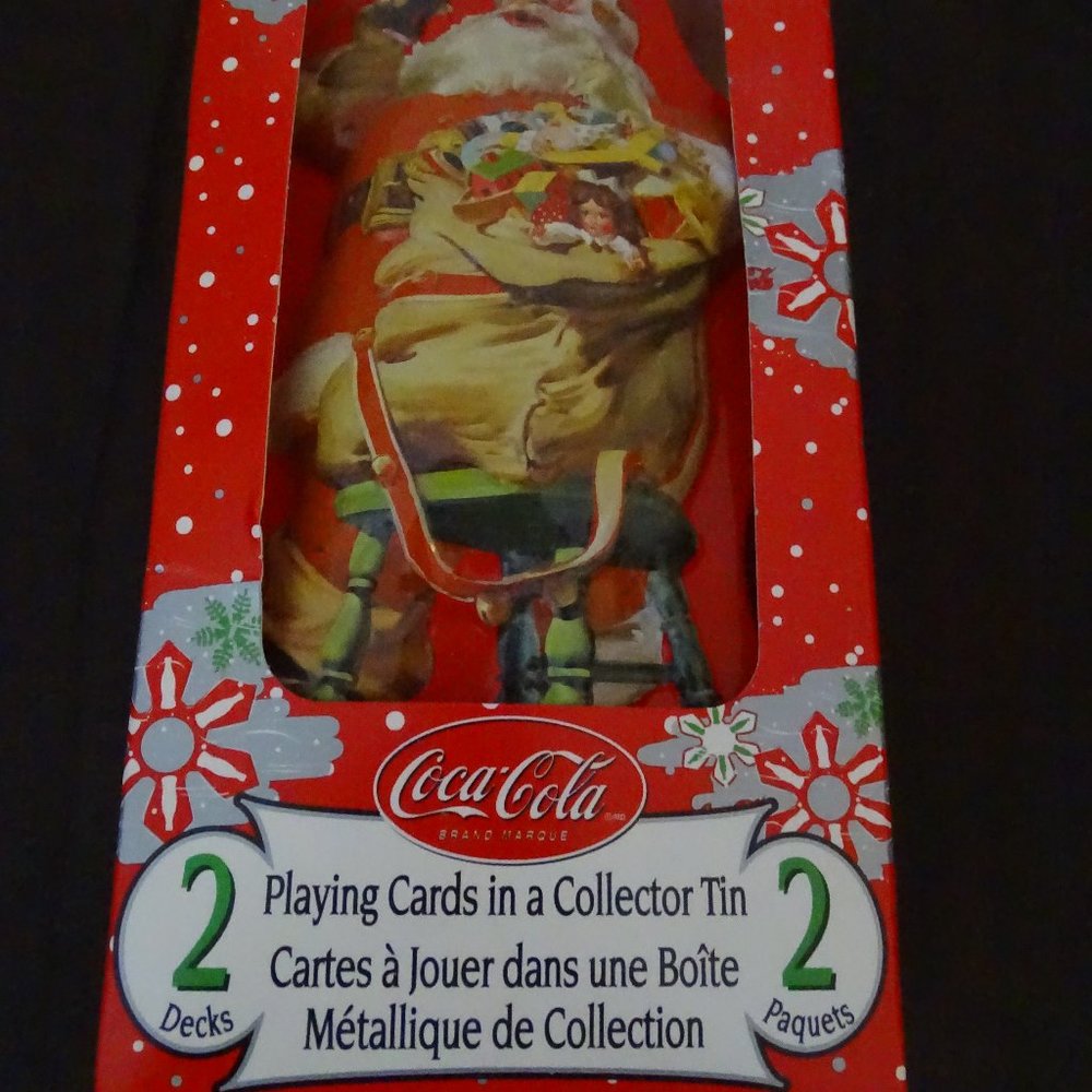 Coca-Cola Santa Playing Cards in a Collector Tin Bicycle